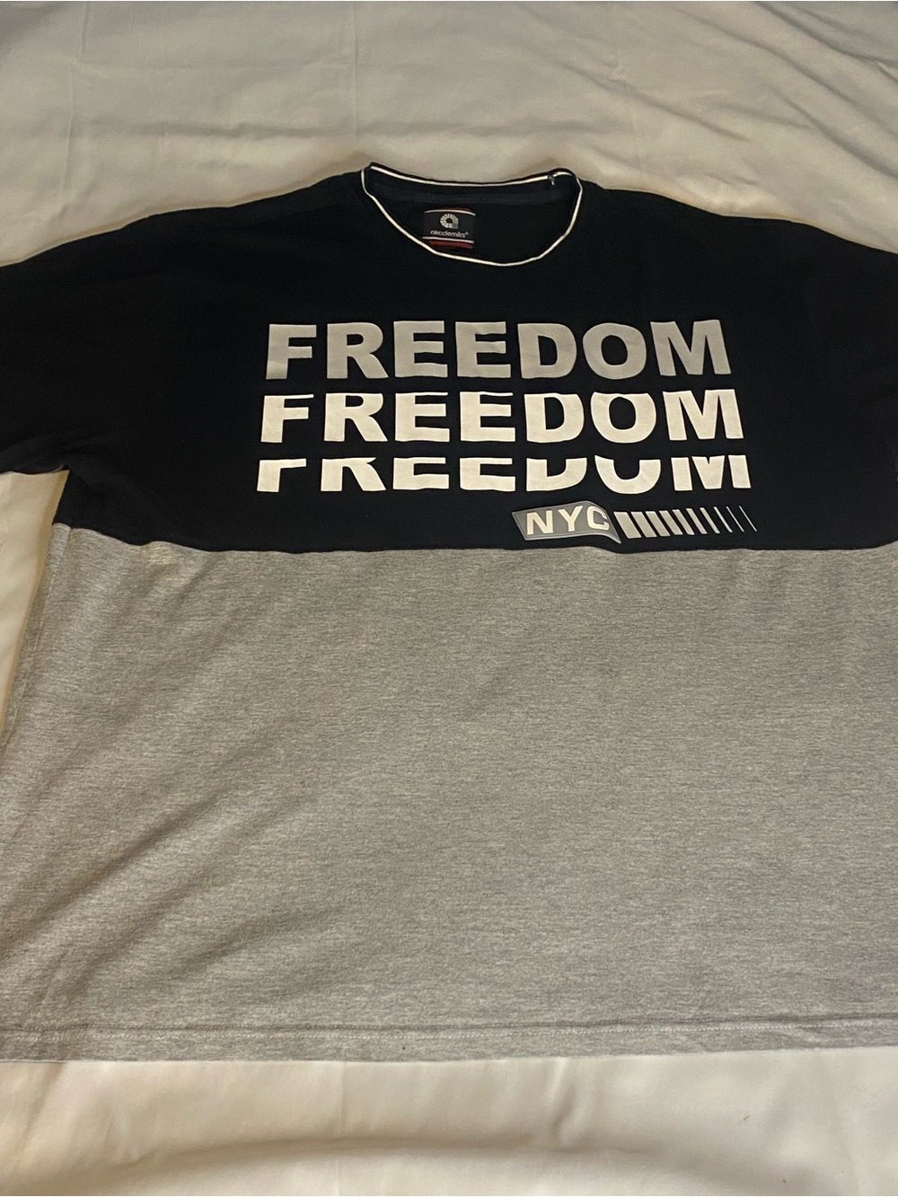 Men's Akademics Baggy Hip-Hop T-Shirt Vintage Y2K Size 4XL Black / Grey Tee